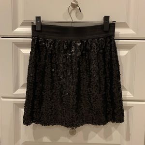 Aqua black sequin skirt